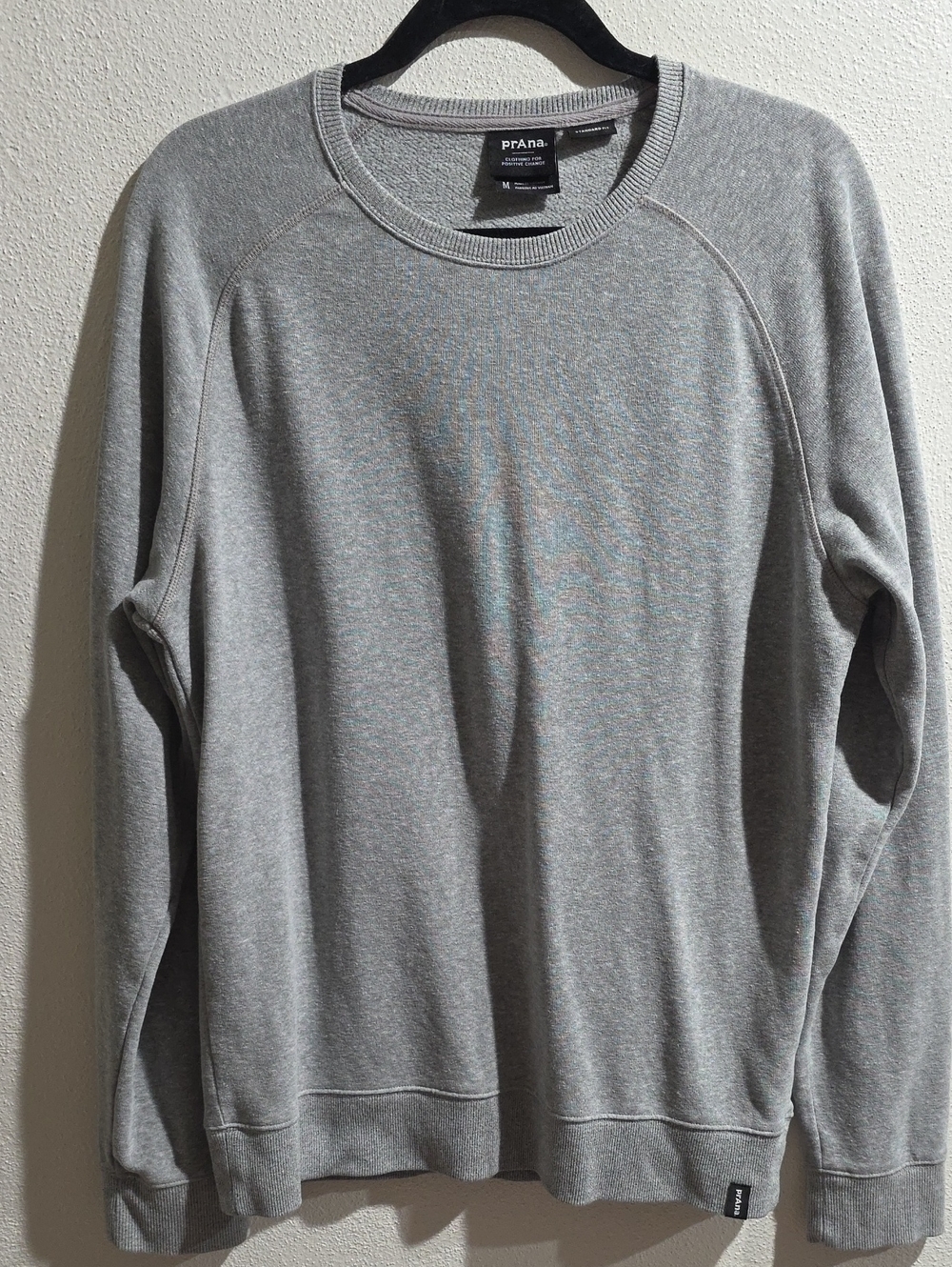 Prana Crew Neck Sweatshirt In Heathered Gray